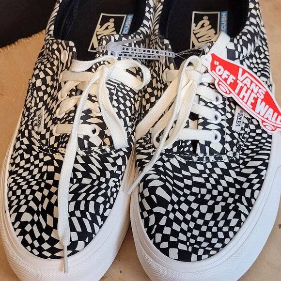 Vans Era Ultra Cush Warped Checkerboard Black White Sticker Tag Men 12 Low Top - Picture 2 of 7